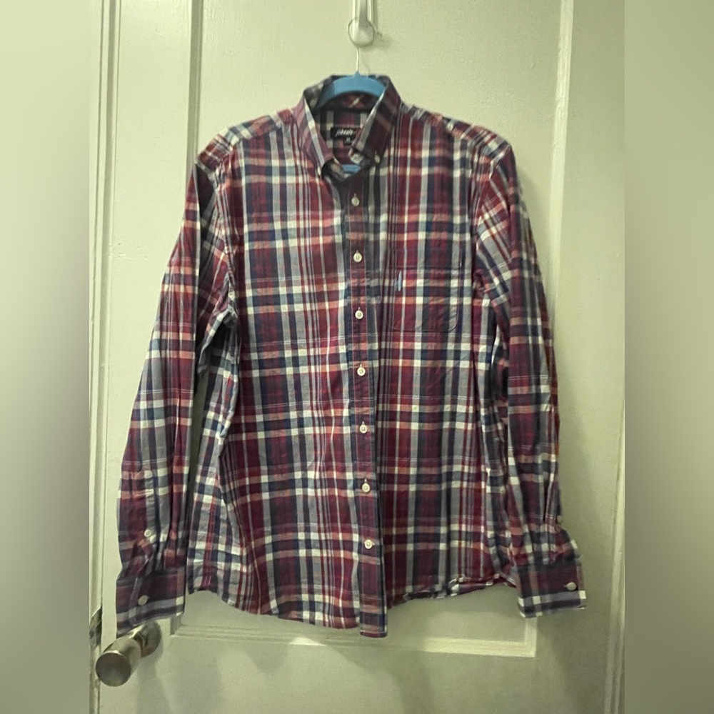 johnnie-O Men's Plaid Shirt - Red, Blue, and White